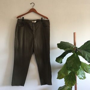 SLINK JEANS 16 Curvy Forest Green Straight Style